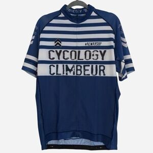Cycology #AlwaysUp Cycling Jersey Mens Size 3X Blue